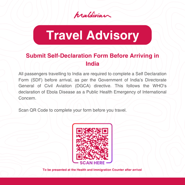 Passenger Travel Advisory - Self Declaration Form for Travel to India