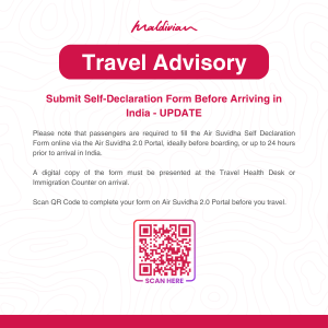 Passenger Travel Advisory - Self Declaration Form for Travel to India
